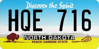 ND license plate HQE716