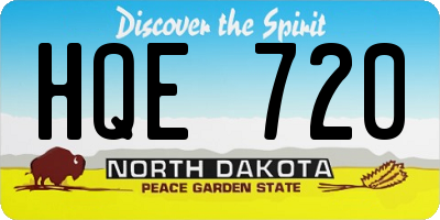 ND license plate HQE720