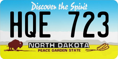 ND license plate HQE723