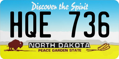 ND license plate HQE736