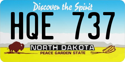 ND license plate HQE737