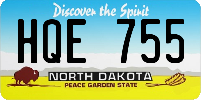 ND license plate HQE755