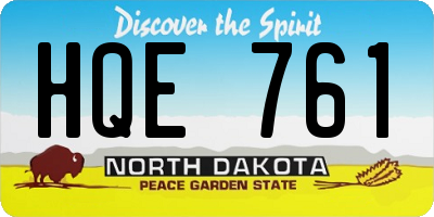 ND license plate HQE761