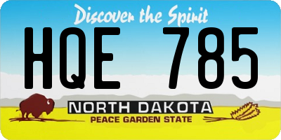 ND license plate HQE785