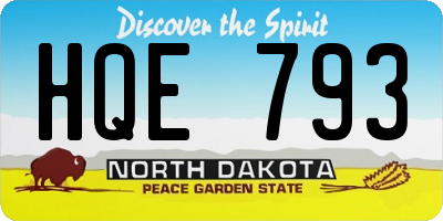 ND license plate HQE793
