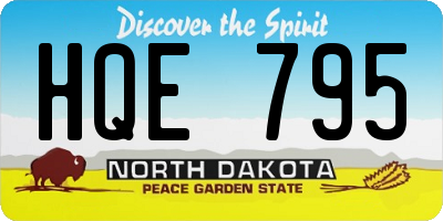 ND license plate HQE795