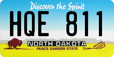 ND license plate HQE811
