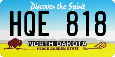ND license plate HQE818
