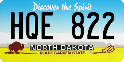 ND license plate HQE822