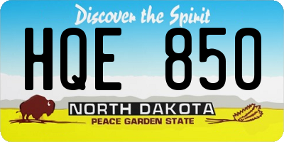 ND license plate HQE850