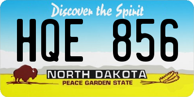 ND license plate HQE856
