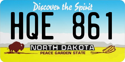 ND license plate HQE861