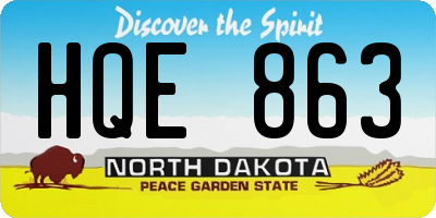 ND license plate HQE863