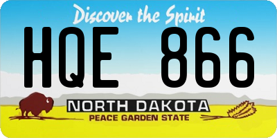 ND license plate HQE866
