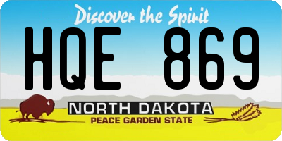 ND license plate HQE869