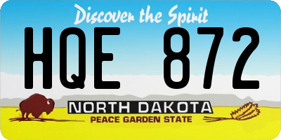 ND license plate HQE872