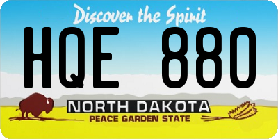 ND license plate HQE880