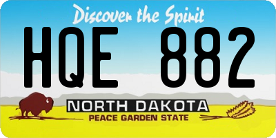 ND license plate HQE882