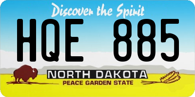 ND license plate HQE885