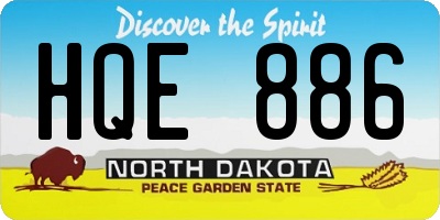ND license plate HQE886