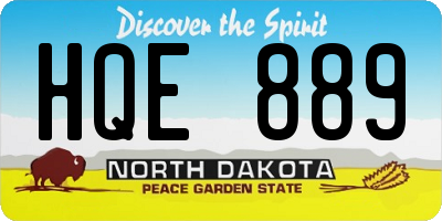 ND license plate HQE889