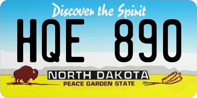 ND license plate HQE890