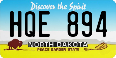 ND license plate HQE894