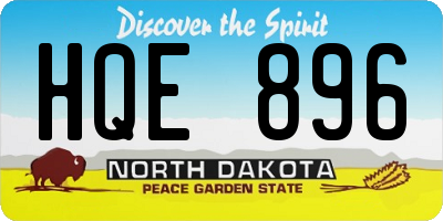 ND license plate HQE896