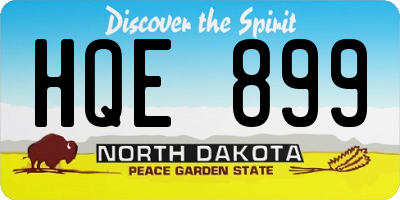 ND license plate HQE899