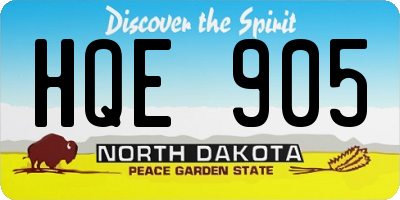 ND license plate HQE905