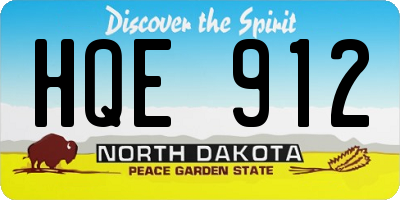 ND license plate HQE912