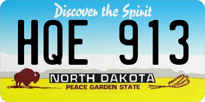 ND license plate HQE913
