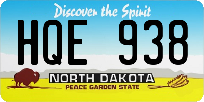 ND license plate HQE938