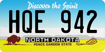 ND license plate HQE942