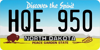 ND license plate HQE950