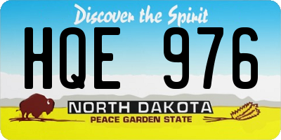 ND license plate HQE976