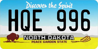 ND license plate HQE996