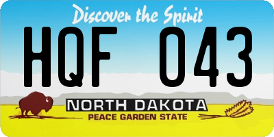 ND license plate HQF043