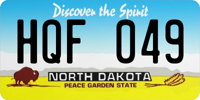 ND license plate HQF049
