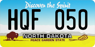 ND license plate HQF050