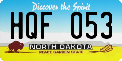 ND license plate HQF053