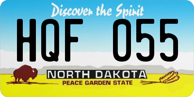 ND license plate HQF055