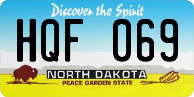 ND license plate HQF069