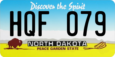 ND license plate HQF079