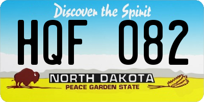 ND license plate HQF082