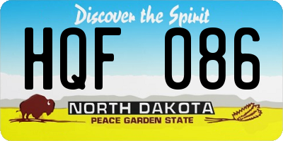 ND license plate HQF086