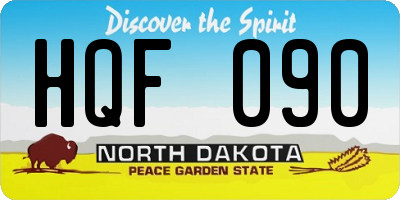 ND license plate HQF090
