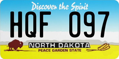 ND license plate HQF097