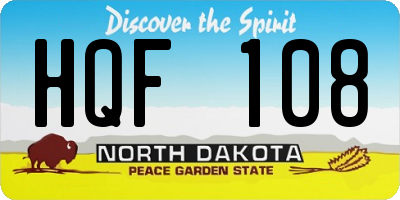 ND license plate HQF108