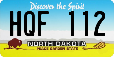 ND license plate HQF112